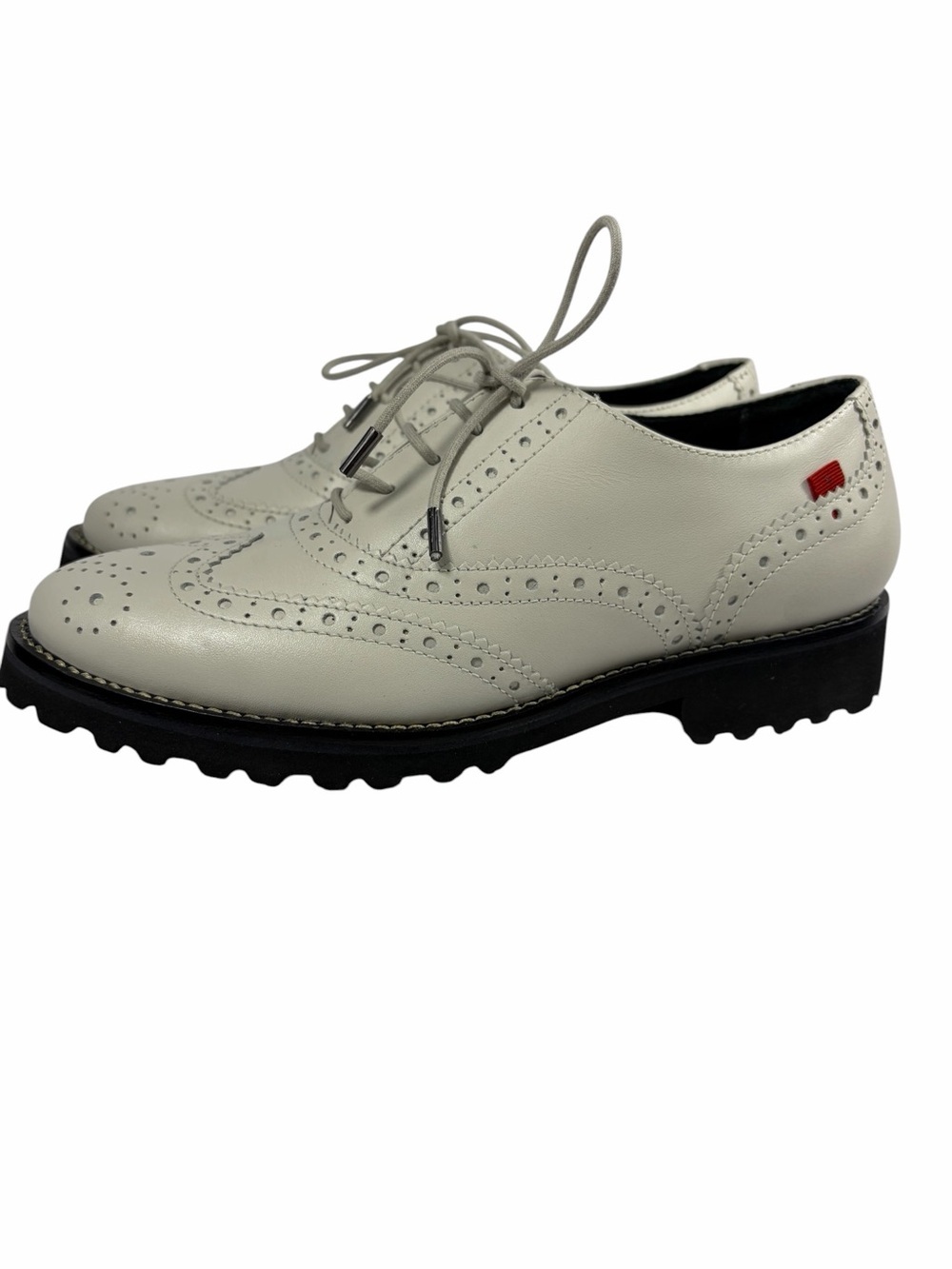 NWOB Marc Joseph pale grey Wingtip Brogue Oxfords with lugg soles. Size 6.5